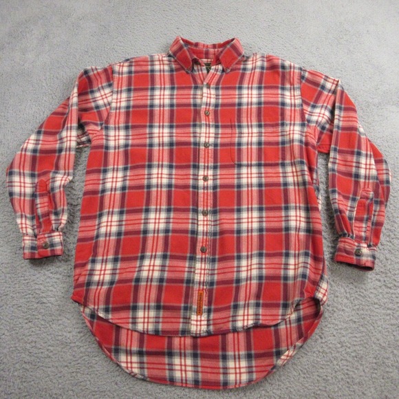 VTG Abercrombie & Fitch Mens Flannel‎ Button shirt size S Oversized Long Tail - Picture 1 of 8